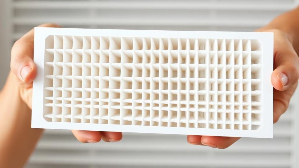 Clean HVAC air filter being held
